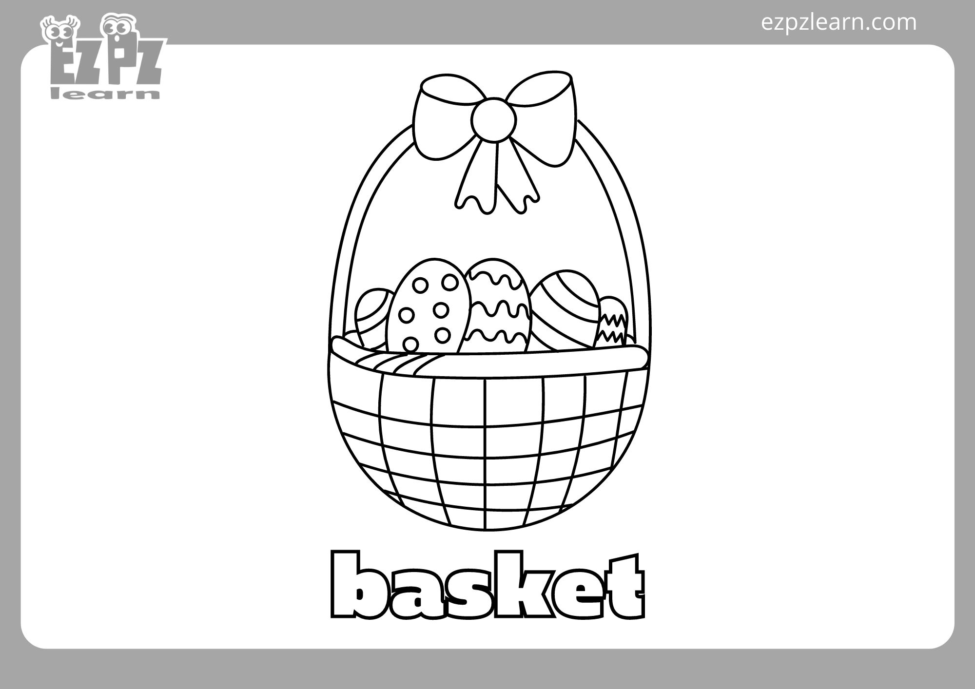 Easter basket coloring page